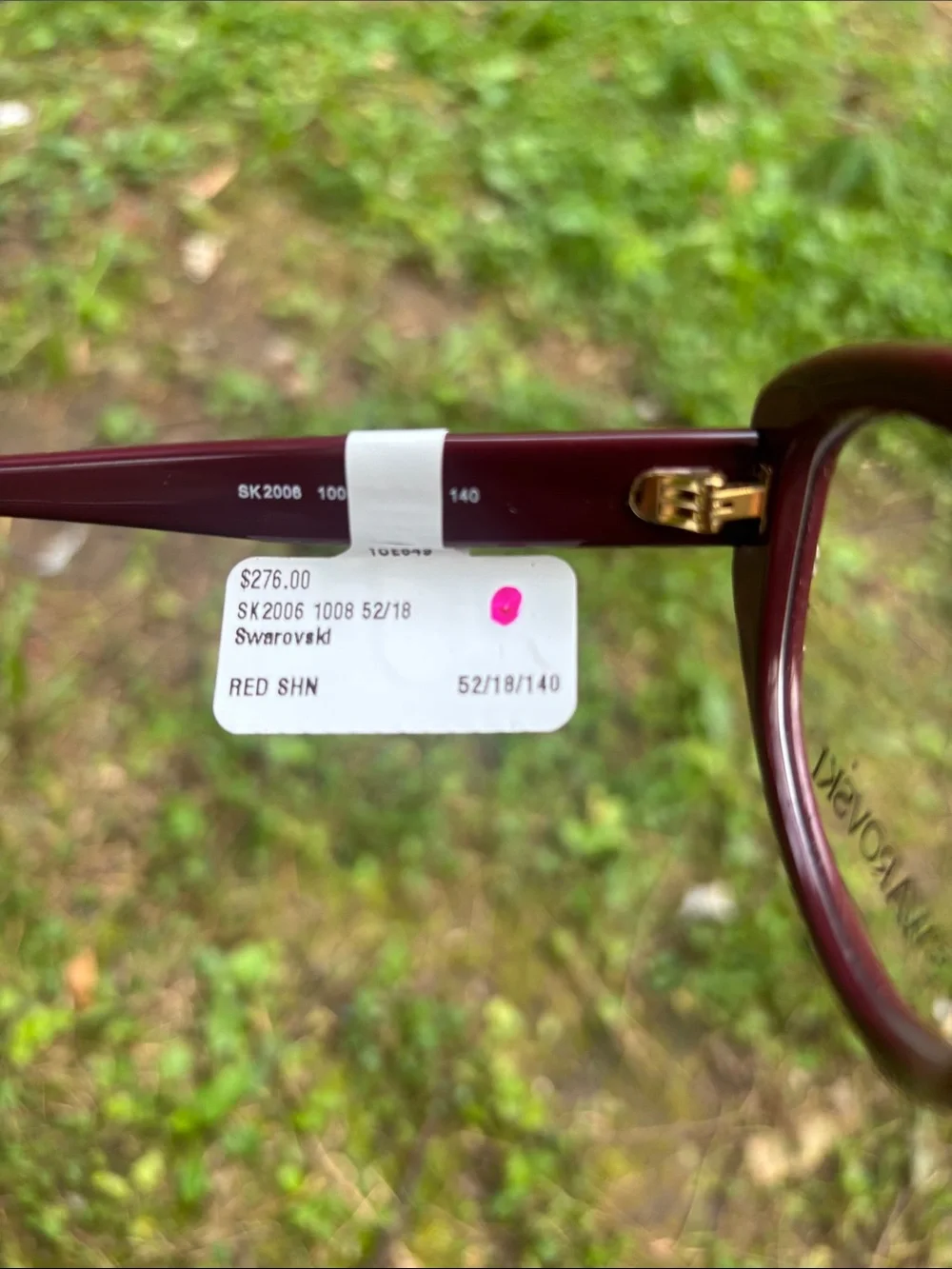 Swarovski Women's Burgundy Crystal-Embellished Fashion Glasses